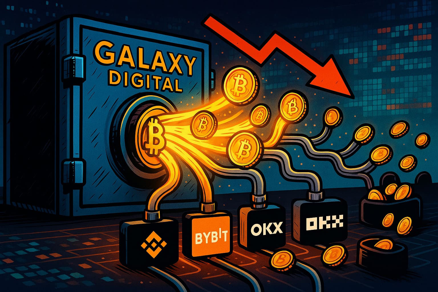 Over 30K BTC moved from Galaxy Digital to Binance, Bybit, and others as market watchers analyze the impact