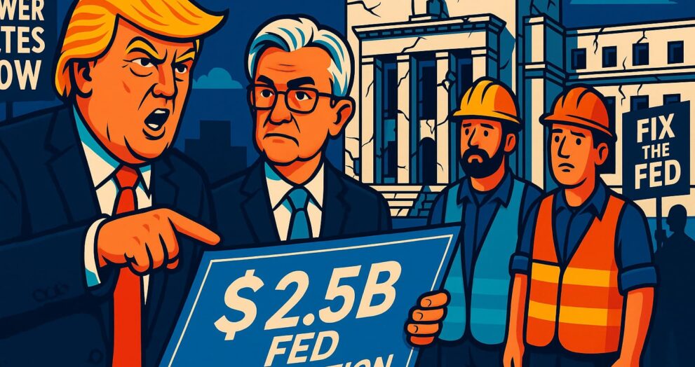 Trump confronts Powell over Federal Reserve renovation costs and interest rate policy during headquarters visit