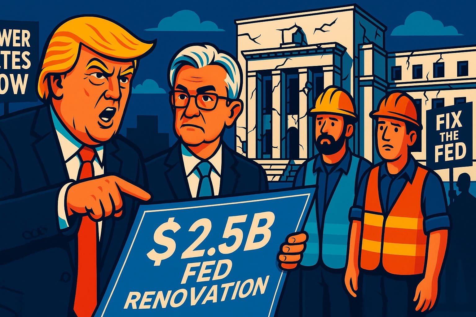 Trump confronts Powell over Federal Reserve renovation costs and interest rate policy during headquarters visit