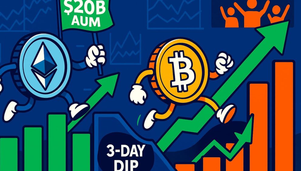 Ethereum ETFs reach $20B milestone as Bitcoin ETFs recover with $227M inflow after 3-day decline