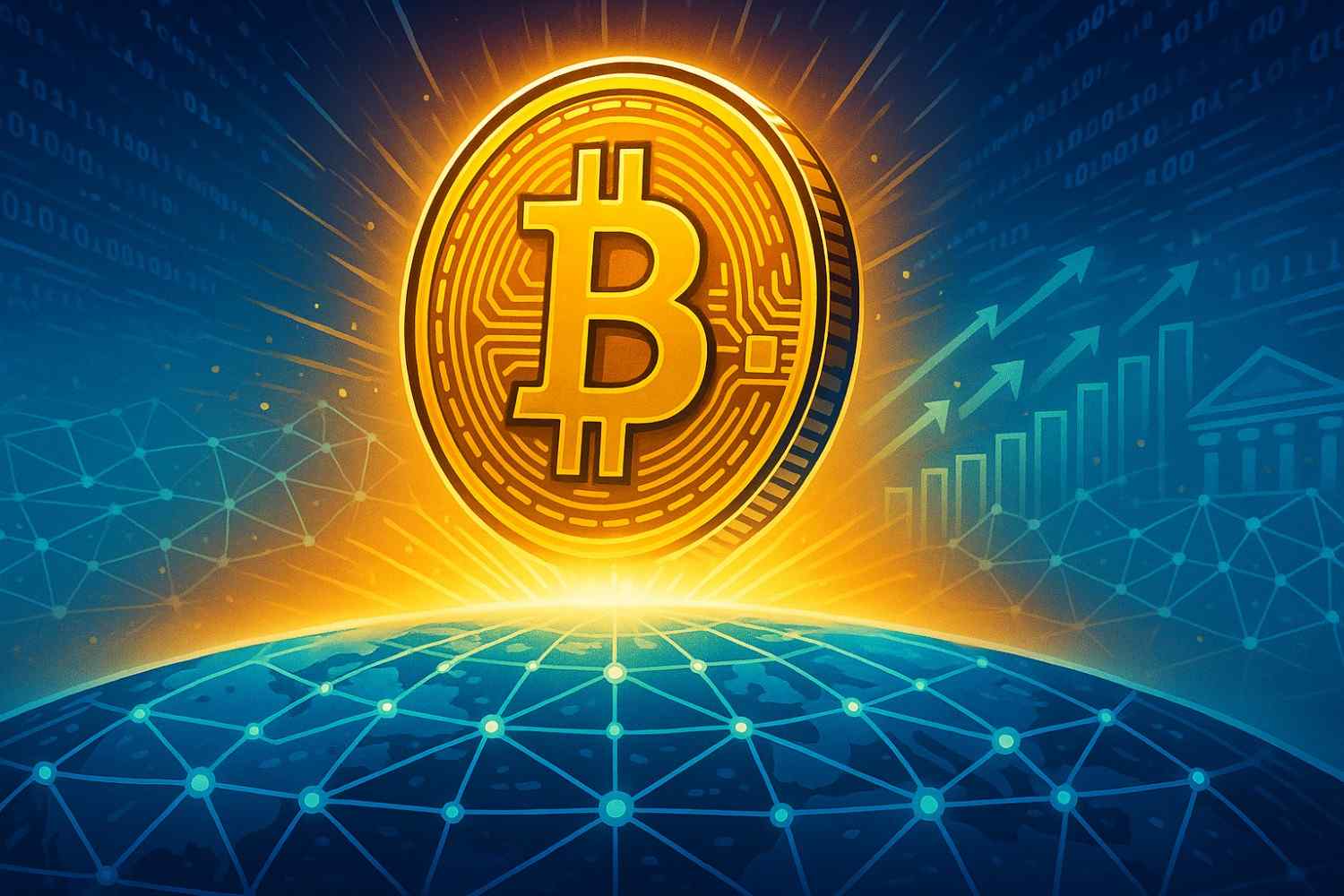 Bitcoin as a symbol of technological innovation.