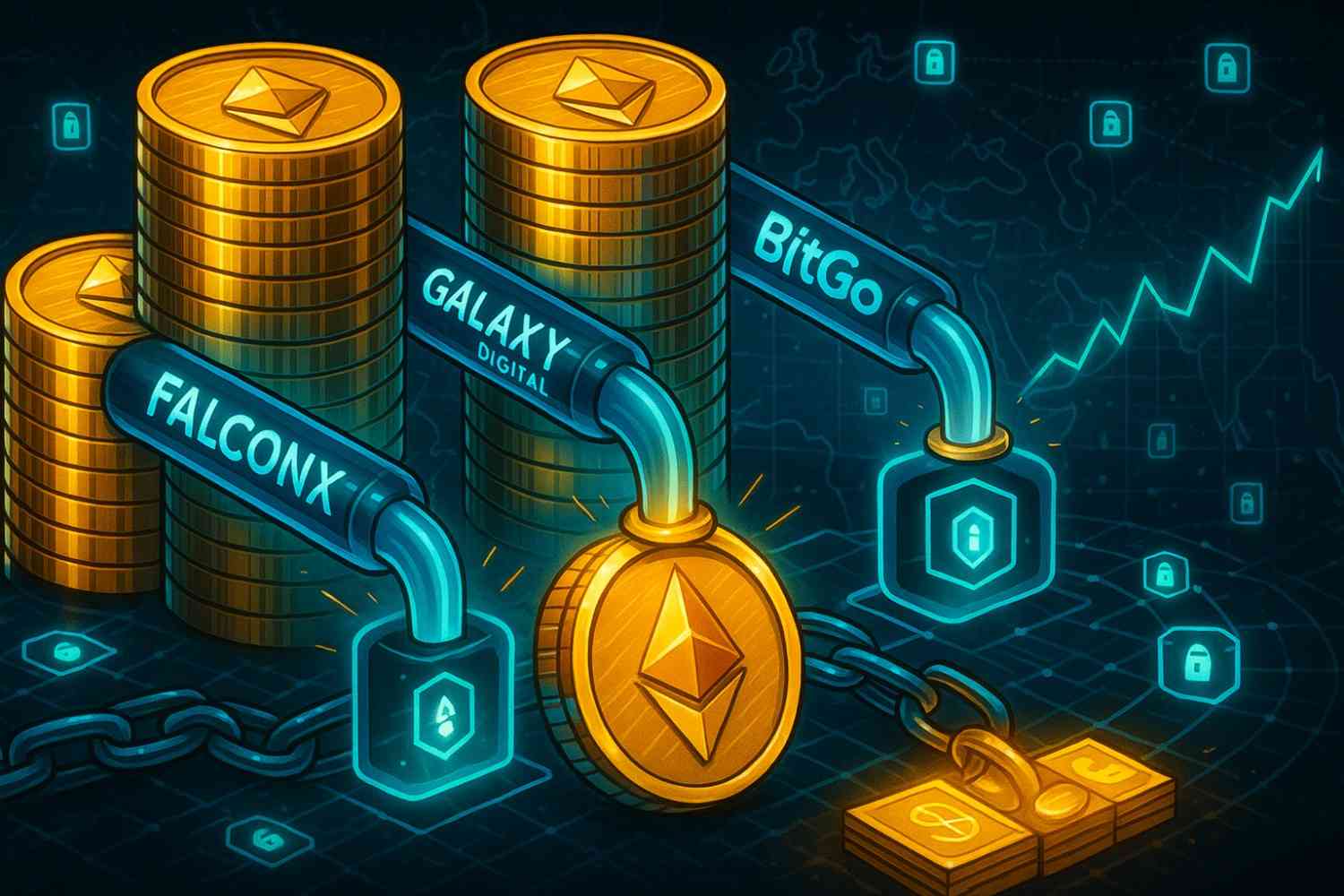 Mystery institution accumulates large ETH holdings via fresh wallets from FalconX, Galaxy Digital, and BitGo OTC flows.