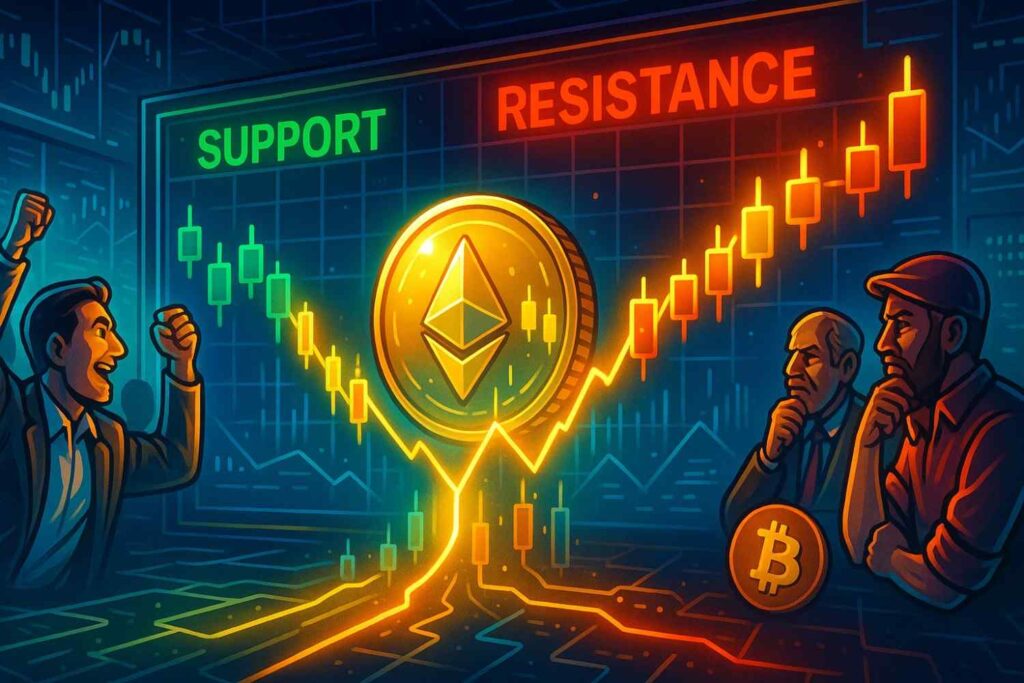 Illustration of support and resistance levels on a trading chart.