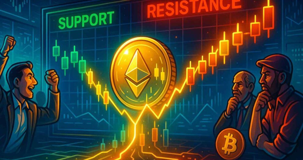 Illustration of support and resistance levels on a trading chart.