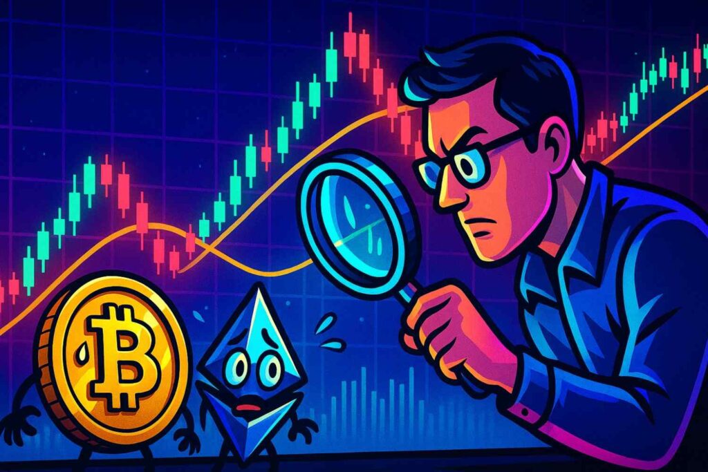 Illustration of trend lines on a crypto chart for trading analysis.