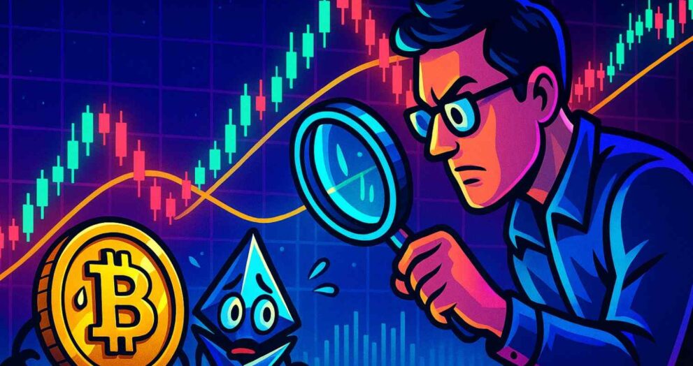 Illustration of trend lines on a crypto chart for trading analysis.