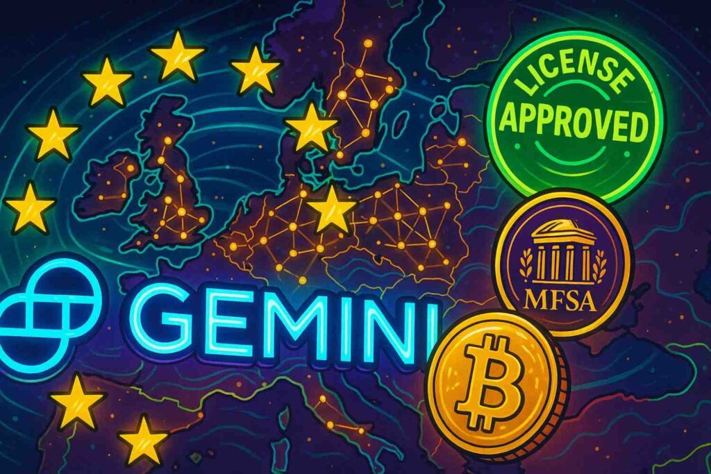 Gemini secures MiCA license from Malta to expand across Europe.