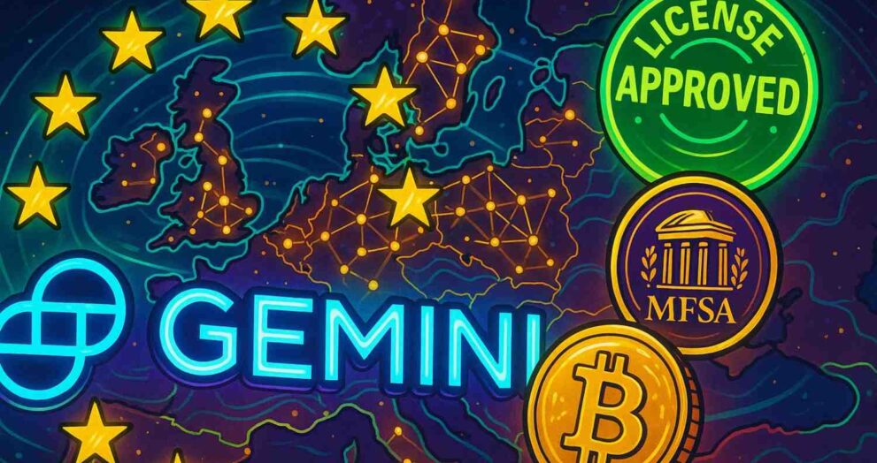 Gemini secures MiCA license from Malta to expand across Europe.