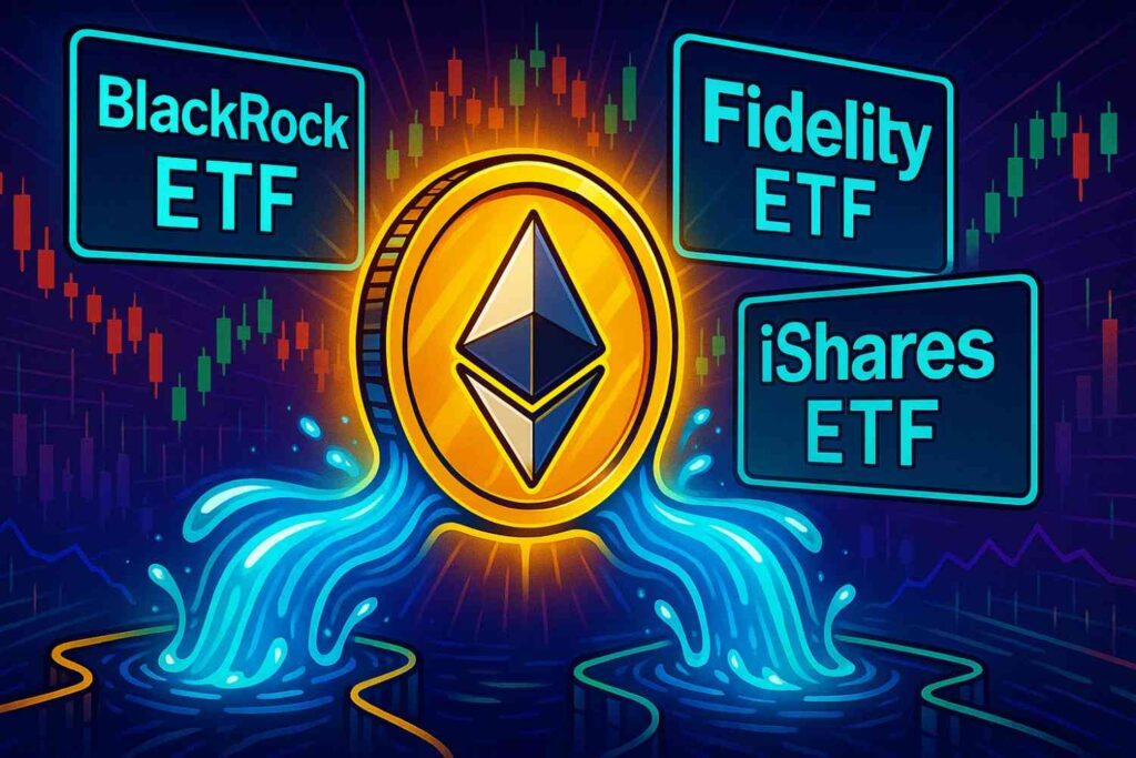 Ethereum ETFs record $287.6M inflows led by BlackRock and Fidelity.
