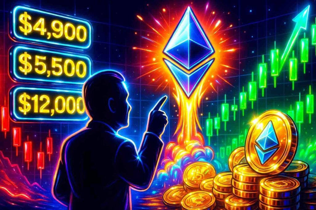Tom Lee predicts Ethereum could surge to $12,000 by year-end, fueled by Bitmine treasury accumulation.