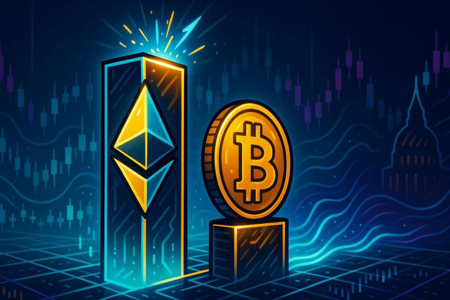 Ethereum surpasses Bitcoin in spot trading volume for the first time in seven years, highlighting market rotation.