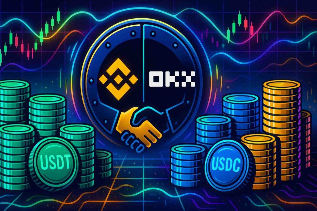 Stablecoin reserves on crypto exchanges hit record $68B, led by Binance and OKX.